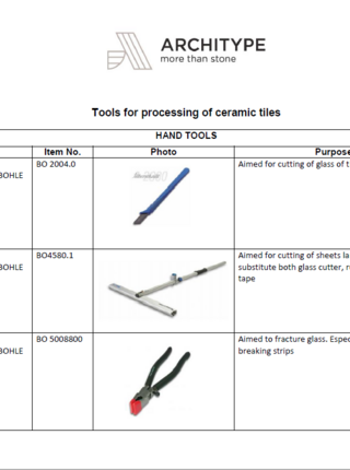 Keralini. Instrument for fabrikasjon av keramiske plater